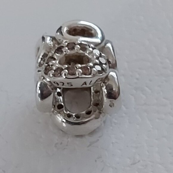 Auth PANDORA *RETIRED* SSilver Circle of Friends w/Clear & Brown CZ's 790445CZ - Picture 6 of 10